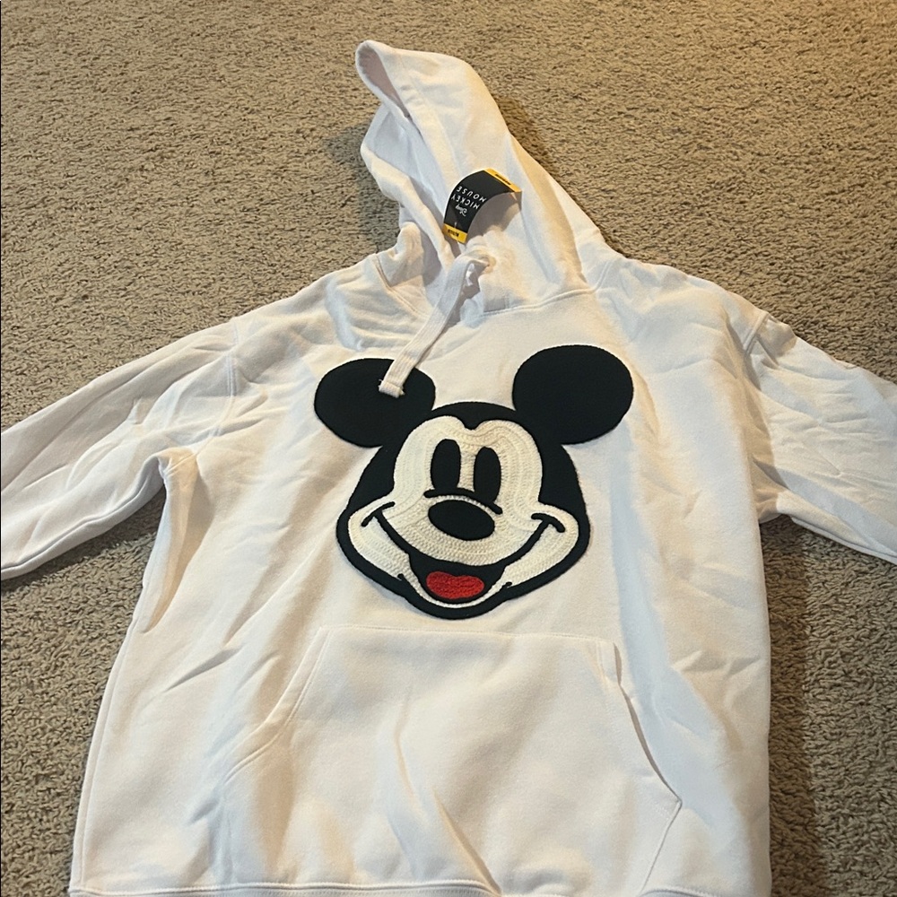 Disney White and Black Mickey Mouse Hoodie